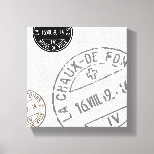 Vintage Stamps...stretched canvas Print