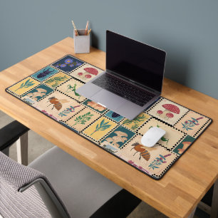 Vintage stamps Unique vintage pattern Cool design Desk Mat