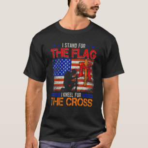 Vintage Stand For The Flag Kneel For The Cross Pro T-Shirt