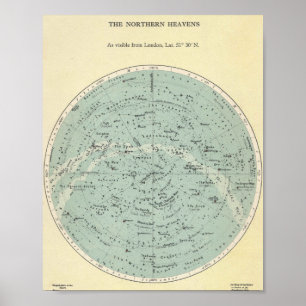 Vintage Star Chart - The Northern Heavens