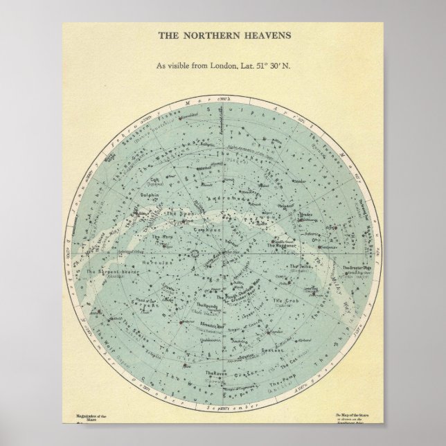 Vintage Star Chart - The Northern Heavens (Front)