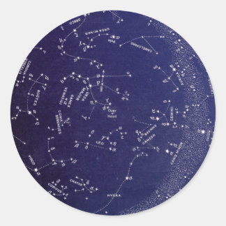 Vintage Star Constellation Map Classic Round Sticker