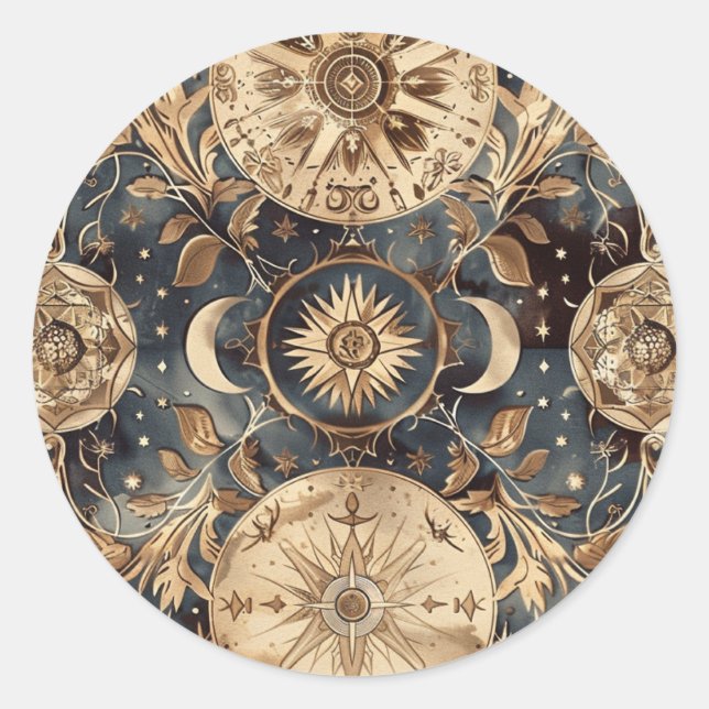 Vintage Star Map Custom Envelope Sticker (Front)