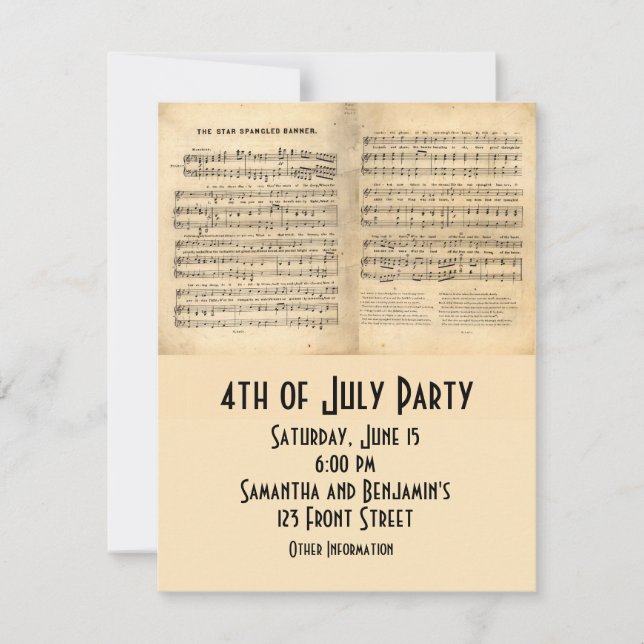 Vintage Star Spangled Banner Song Sheet Lyrics (Front)