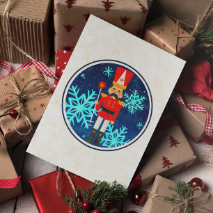 Vintage Starry Night Christmas Nutcracker Holiday Postcard