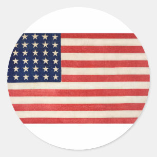 Vintage Stars and Stripes American Flag Classic Round Sticker