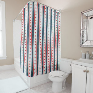 Vintage Stars and Stripes Patriotic Shower Curtain
