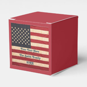 Vintage Stars and Stripes Weathered American Flag Favour Box