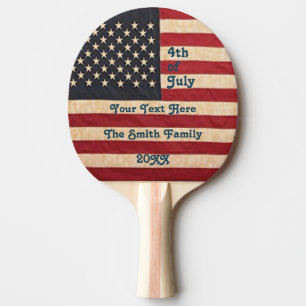 Vintage Stars and Stripes Weathered American Flag Ping Pong Paddle