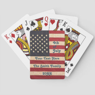 Vintage Stars and Stripes Weathered American Flag Playing Cards