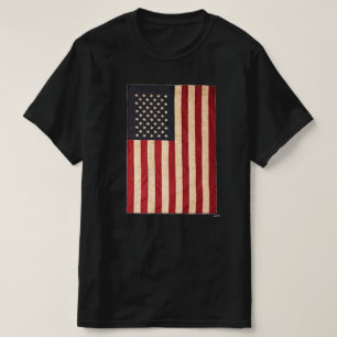 Vintage Stars and Stripes Weathered American Flag T-Shirt