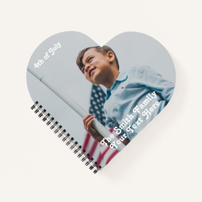 Vintage Stars Stripes America Flag Custom Photo Notebook (Front)