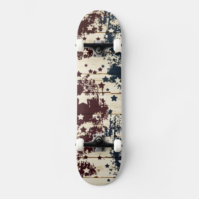 Vintage Stars Wood Skateboard (Front)