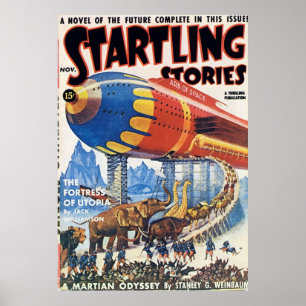Vintage Startling Stories  Pulp Magazine Cover Poster