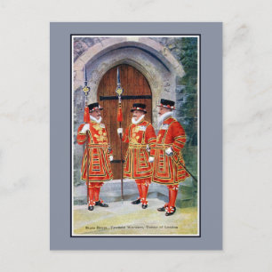 Vintage State dress Yeoman Warders Tower of London Postcard