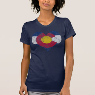 Vintage State Flag of Colorado Heart T-Shirt