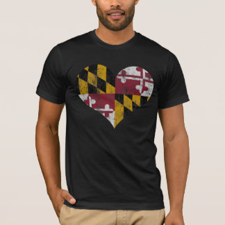 Vintage State Flag of Maryland Heart T-Shirt