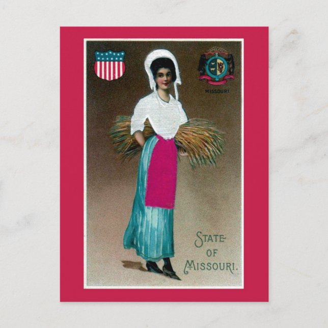 Vintage State Girl of Missouri Postcard (Front)