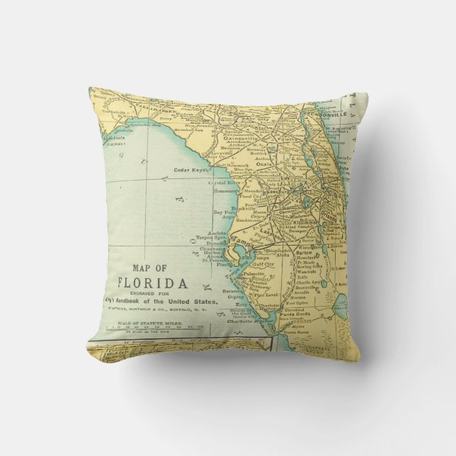 Vintage State Map of Florida Cushion (Front)