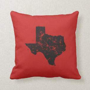Vintage State Map Silhouette of Texas Cushion