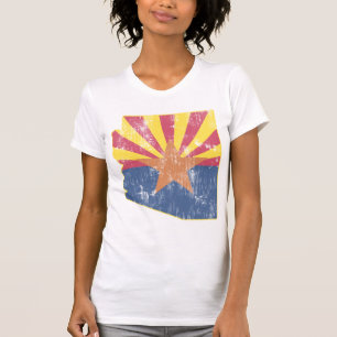 Vintage State of Arizona Flag Outline T-Shirt