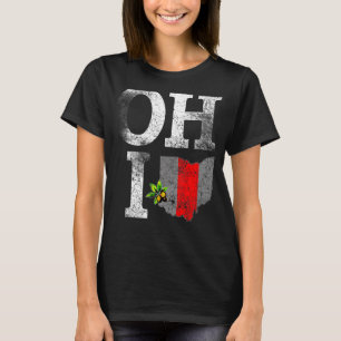 Vintage State of Ohio Trendy Ohioan Map Grunge T-Shirt