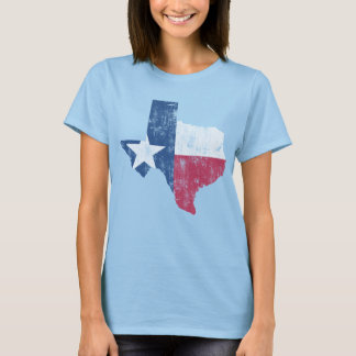 Vintage State Outline of Texas Flag T-Shirt