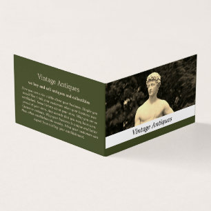 Vintage Statue, Antique Dealer, Store Detailed Business Card
