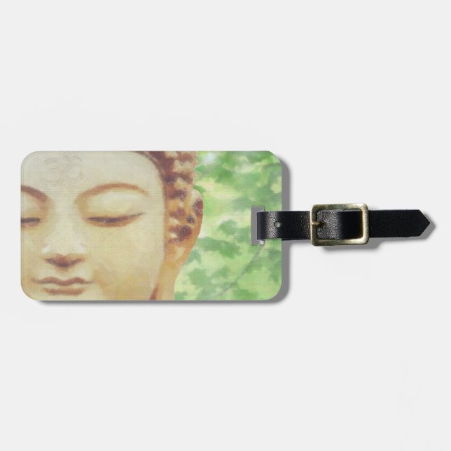 Vintage Statue Buddha Ohm Luggage Tag (Front Horizontal)