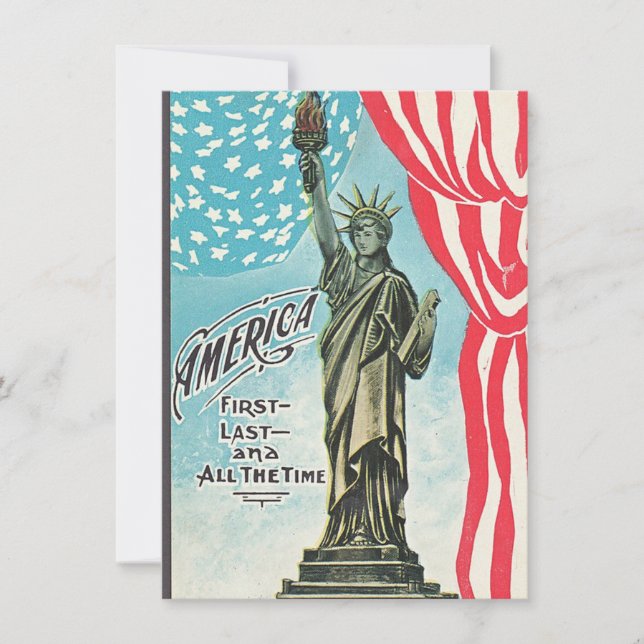 Vintage Statue Of Liberty America First (Front)