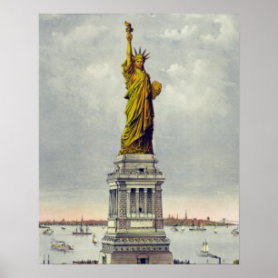 Vintage Statue of Liberty and Poster