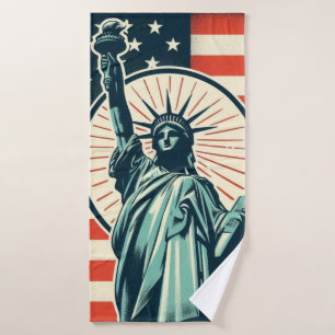 Vintage, Statue of Liberty Bath Towel