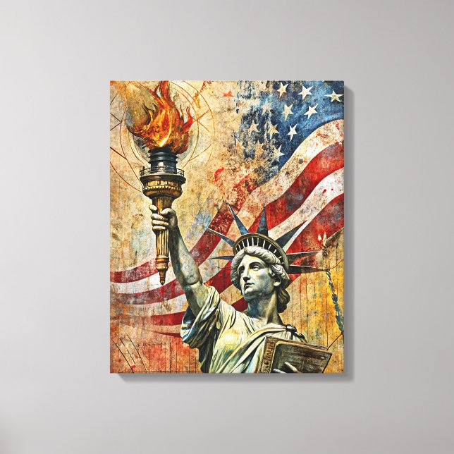 Vintage Statue Of Liberty Canvas Art (Front)