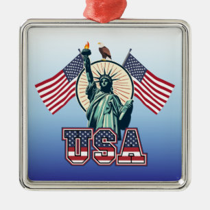 Vintage, Statue of Liberty Metal Tree Decoration