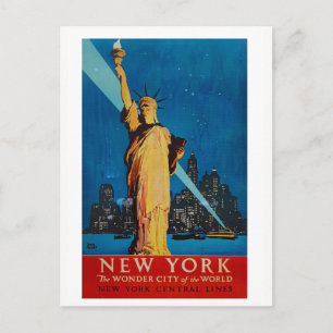 Vintage Statue of Liberty New York City Travel Postcard