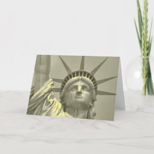 Vintage Statue of Liberty New York Close-Up Photo Card