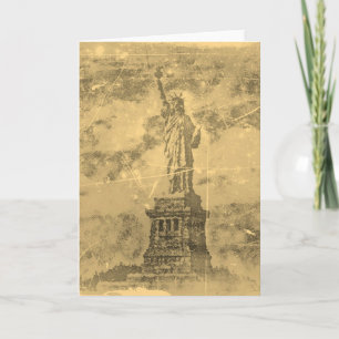 Vintage Statue Of Liberty New York Greeting cards