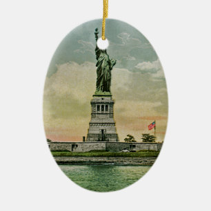 Vintage Statue of Liberty, New York Harbour Ceramic Tree Decoration