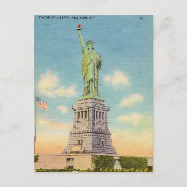 Vintage, Statue of Liberty, New York Postcard (Front)