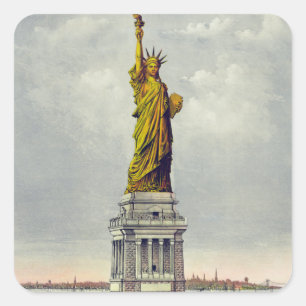 Vintage Statue of Liberty New York Travel Square Sticker