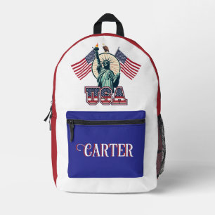 Vintage, Statue of Liberty  personalised Printed Backpack