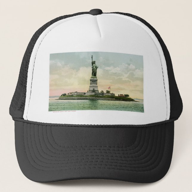 Vintage "Statue of Liberty" Poster. New York. Trucker Hat (Front)