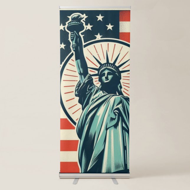 Vintage, Statue of Liberty Retractable Banner (Front)