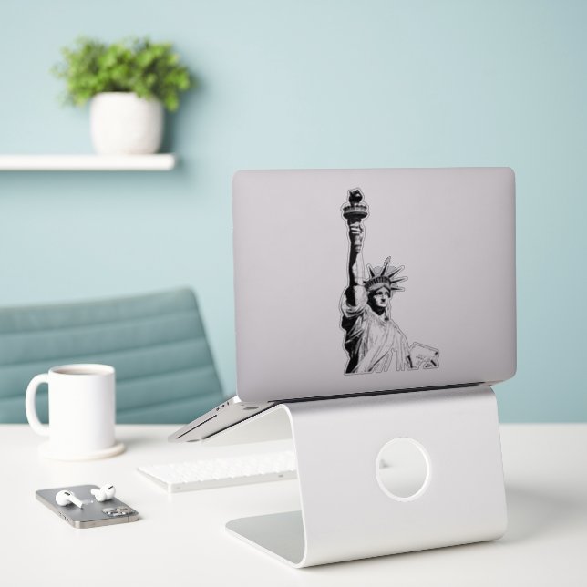 Vintage Statue of Liberty  Sticker (Laptop On Desk)