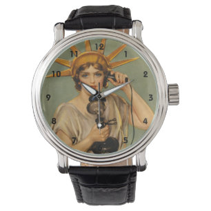 Vintage Statue of Liberty, WWI Patriotic War Ad Watch