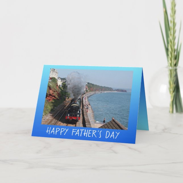 Vintage steam engine Father's Day personalised Card (Front)