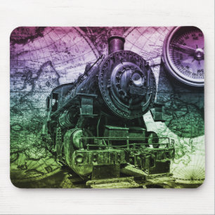 Vintage Steam Engine Locomotive Mouse Mat