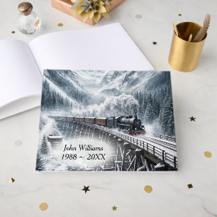 Vintage Steam Engine on Train Trestle Guest Book