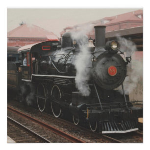 Vintage Steam Engine Poster