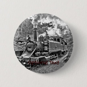 Vintage Steam Engine Train 6 Cm Round Badge